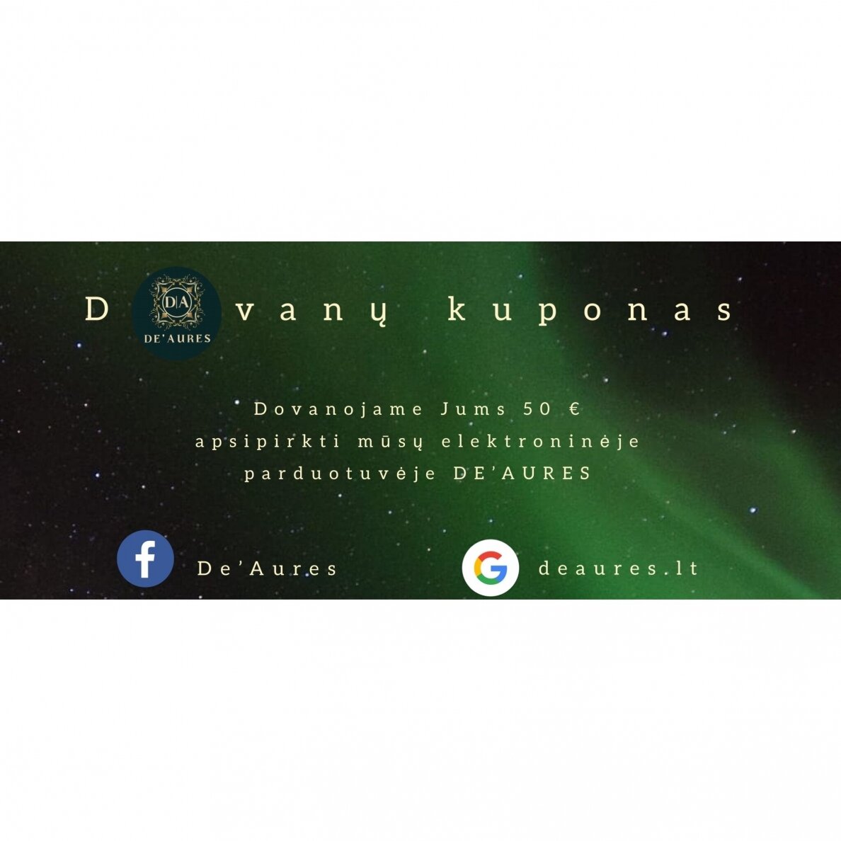 Dovanų kuponas 50Eur Dovanų kuponas 50Eur